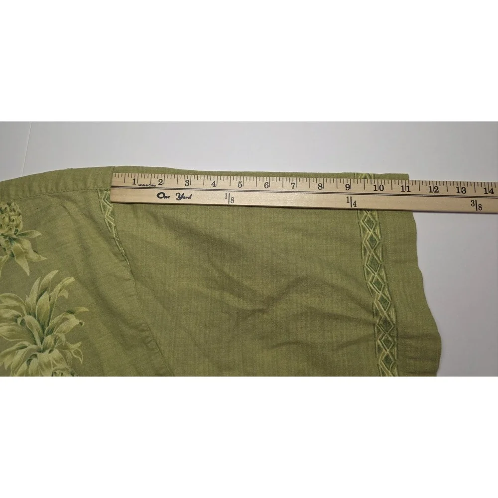 Tommy Bahama‎ Hawaiian Camp Shirt Green/Yellow Size XL Coconut Button - Picture 9 of 11
